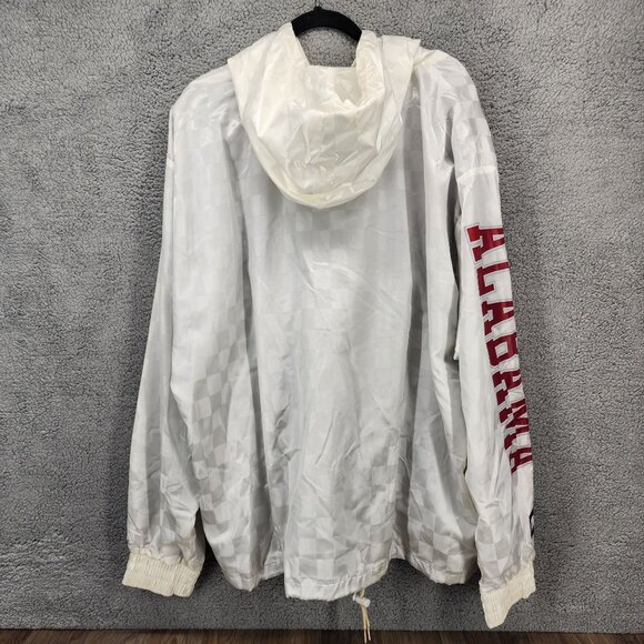 Crimson Tide Alabama UA Two Hype Men's Large White Pullover Hooded Anorak Jacket - Picture 8 of 14